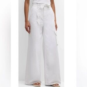 Veronica Beard Belisa White Flare & Wide Leg Jeans